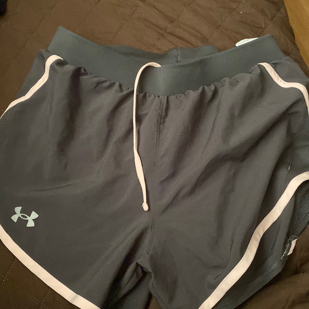 Under Armour womens shorts. Charcoal with pink.